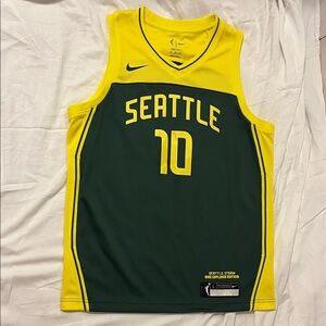 Nike Green and Yellow Sue Bird WNBA Jersey